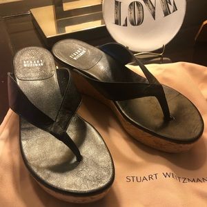 Brand new Stuart Weitzman black platform sandlals